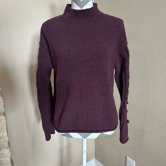 MORAL FIBER Women’s Maroon Sweater with ball details on sleeves - Picture 1 of 5